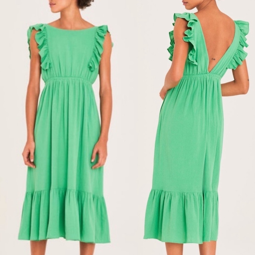 Ba&sh Joyce Midi Dress in Green